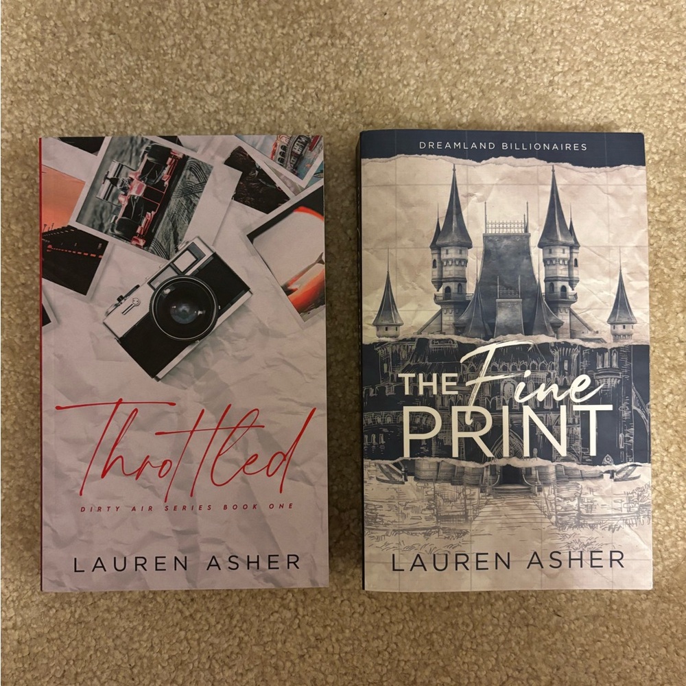 Lauren Asher’s “Throttled” and “The Fine Print” Paperback Books Duo